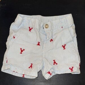 Gymboree Striped Shorts with Red Lobster Design